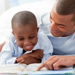 Parent and child studying